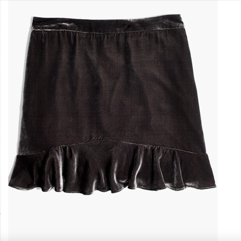 Madewell | Velvet Ruffle Edge Mini Skirt size 2 - Picture 3 of 3